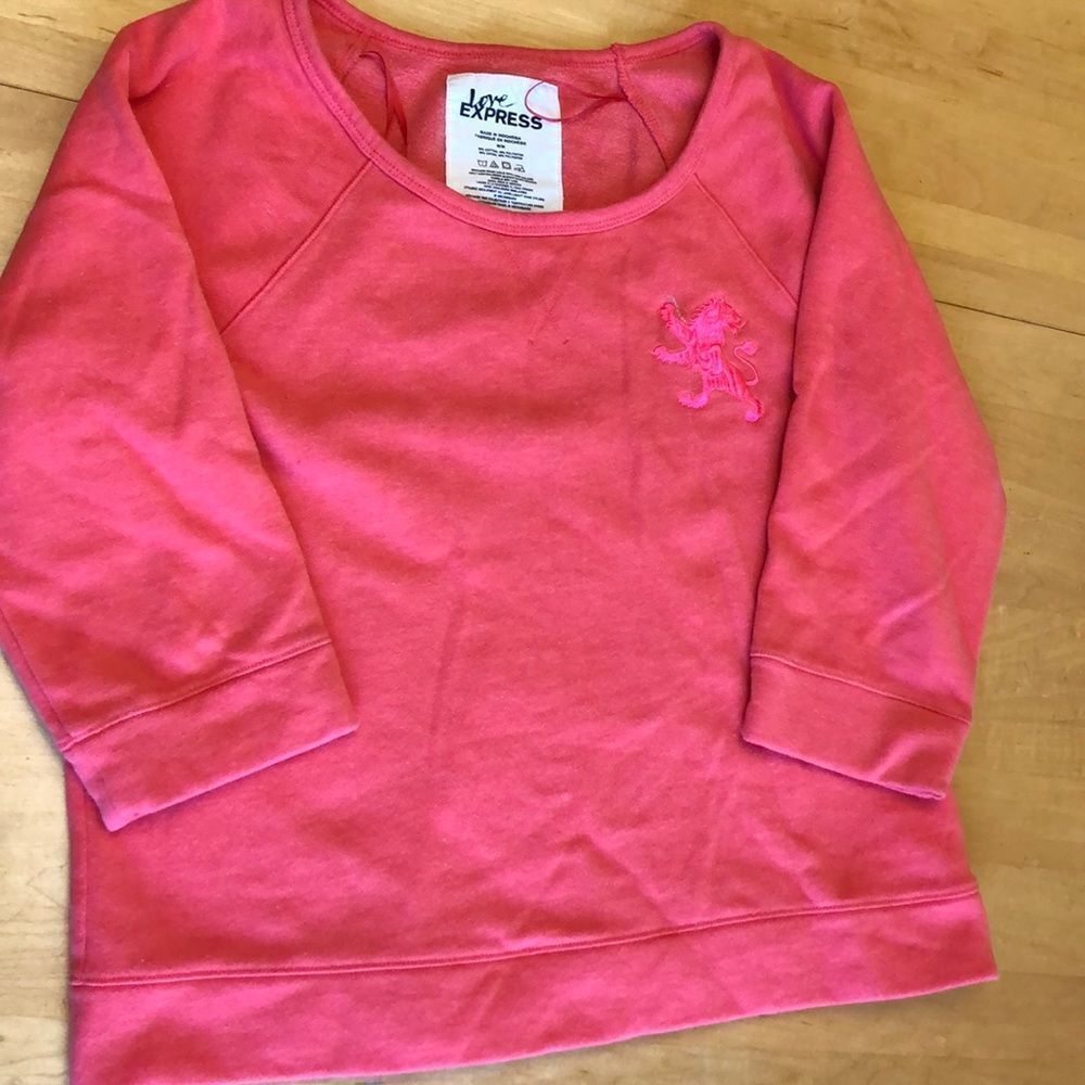 EXPRESS Sweatshirt with 3/4 Length Sleeves